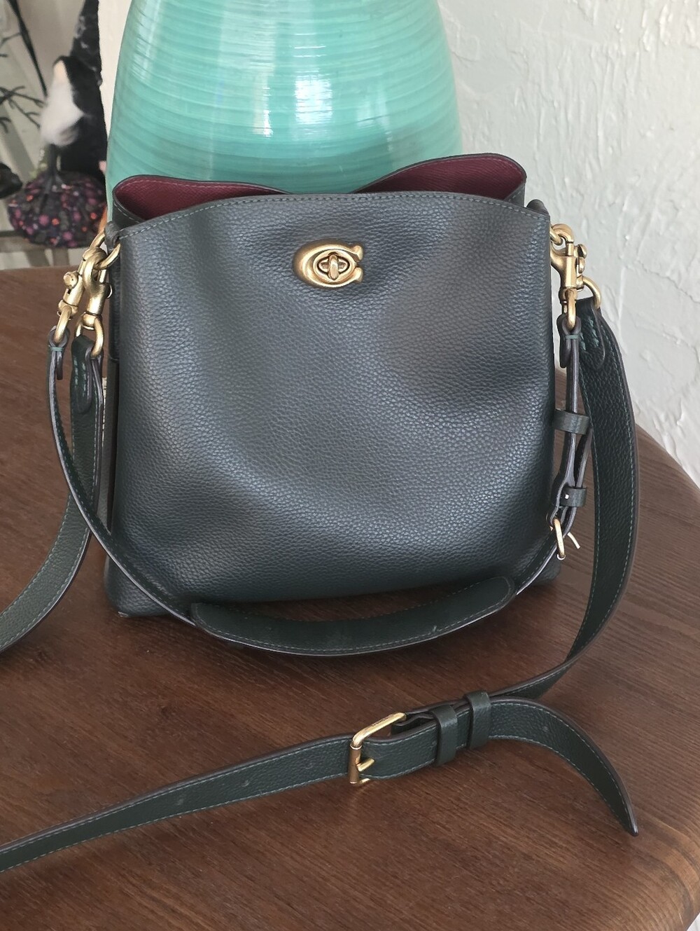 Coach♡ Willow Bucket Bag Green, Crossbody & Shoulder - Picture 3 of 15
